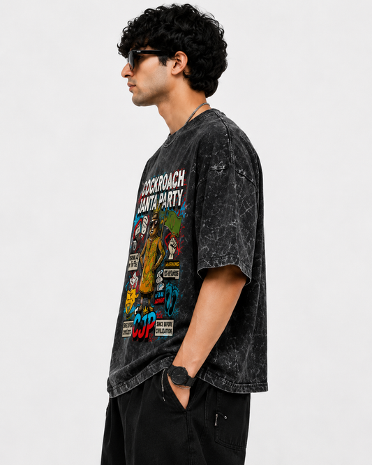 Cockroach Janta Party Printed Oversized T-Shirt